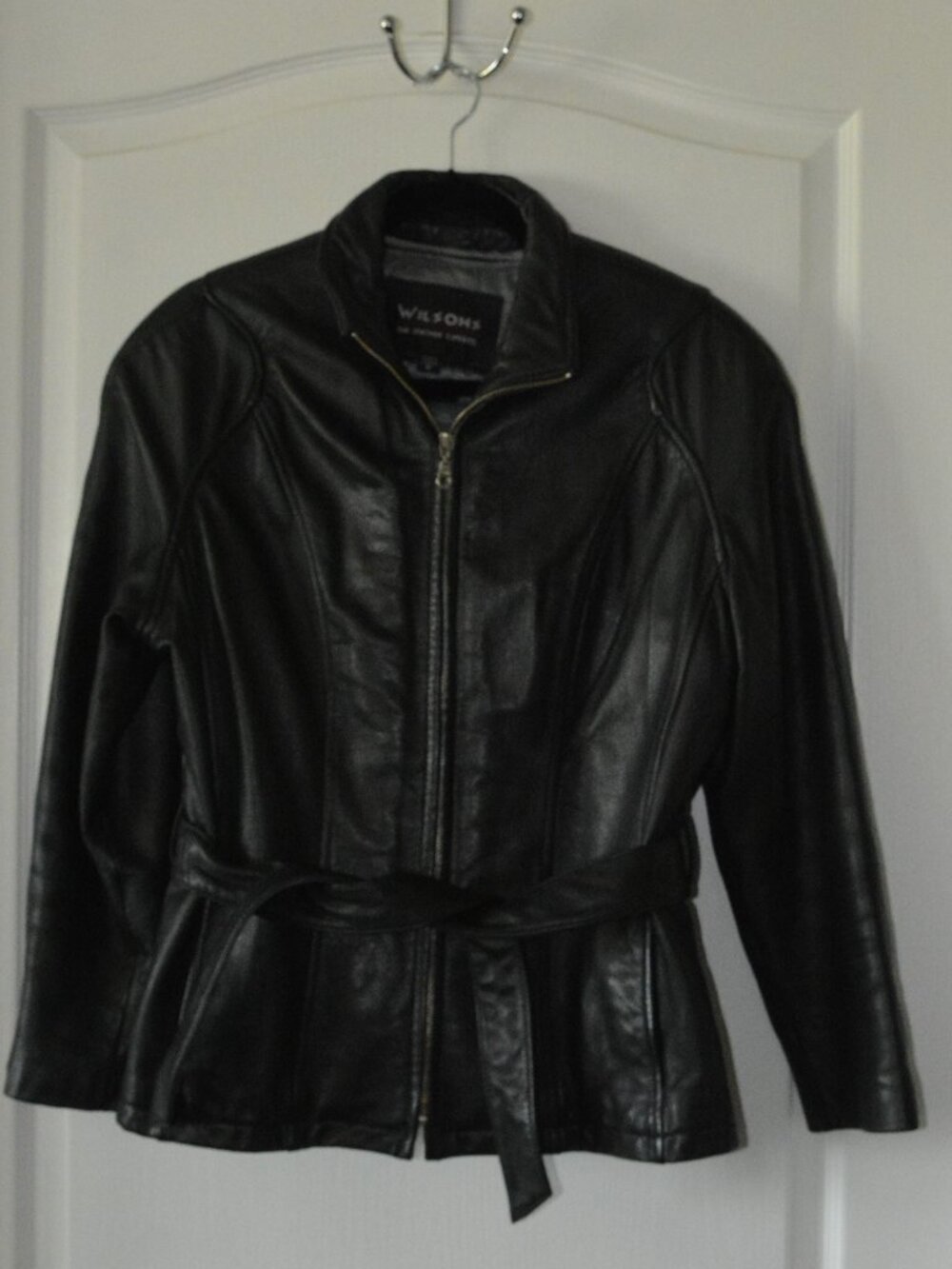 Wilsons The Leather Experts Women's Thinsulate Lined Full Zip Belted jacket sz M